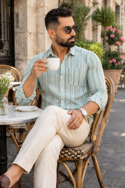 Men's Jaipuri Block Print Cotton Shirt | Full Sleeve Indian Ethnic Casual Wear