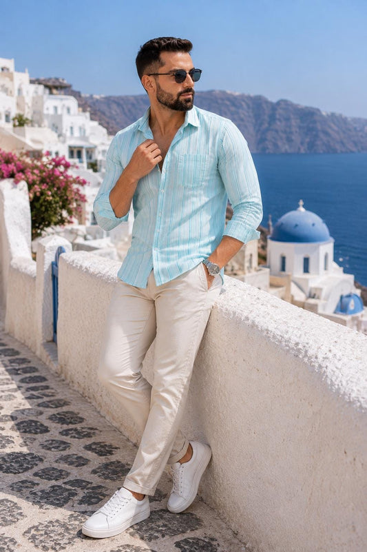 Men's Jaipuri Block Print Cotton Shirt | Full Sleeve Indian Ethnic Casual Wear