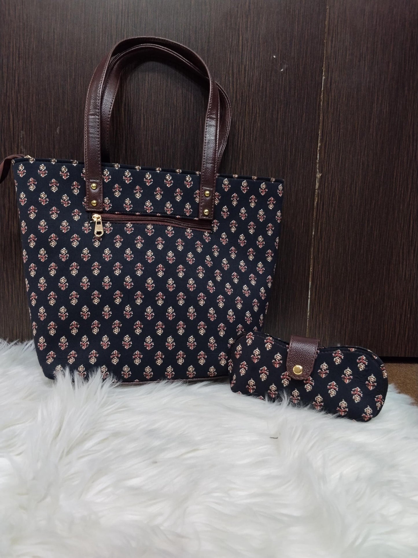 Jaipuri Print Cotton Bag Set | Tote, Sling, Clutch, Goggle Case, Coin Purse