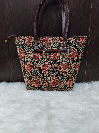 Jaipuri Print Cotton 5-Piece Bag Set | Tote, Sling, Clutch, Goggle, Coin Purse