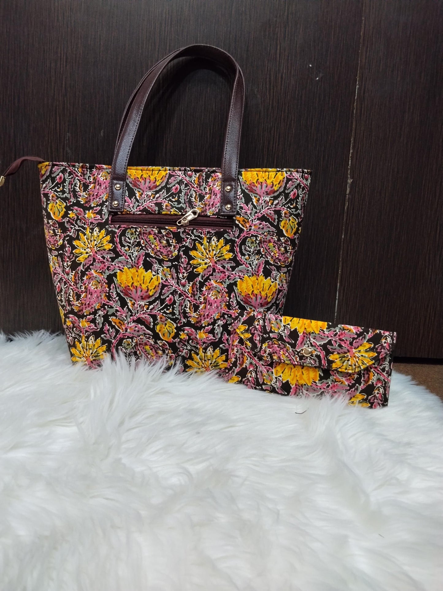 Jaipuri Print Cotton Bag Set | Tote, Sling, Clutch, Goggle Case, Coin Purse