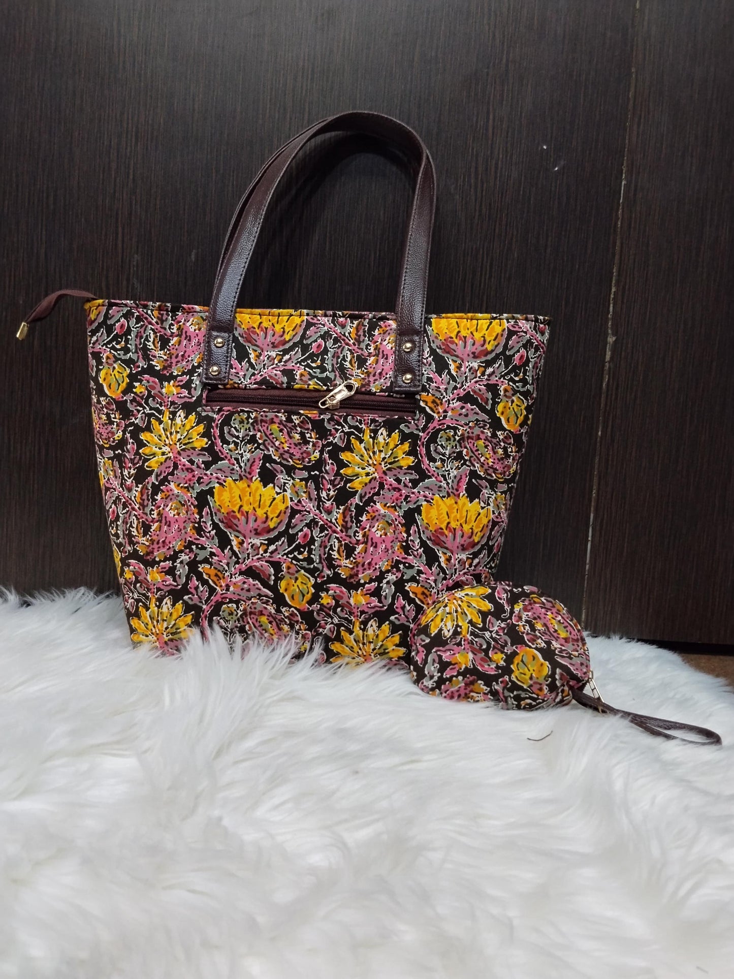 Jaipuri Print Cotton Bag Set | Tote, Sling, Clutch, Goggle Case, Coin Purse