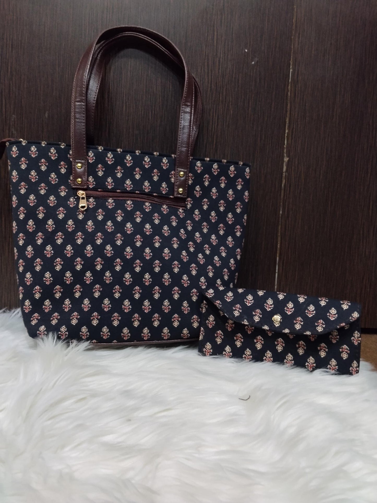 Jaipuri Print Cotton Bag Set | Tote, Sling, Clutch, Goggle Case, Coin Purse