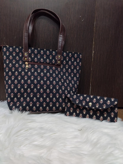 Jaipuri Print Cotton Bag Set | Tote, Sling, Clutch, Goggle Case, Coin Purse