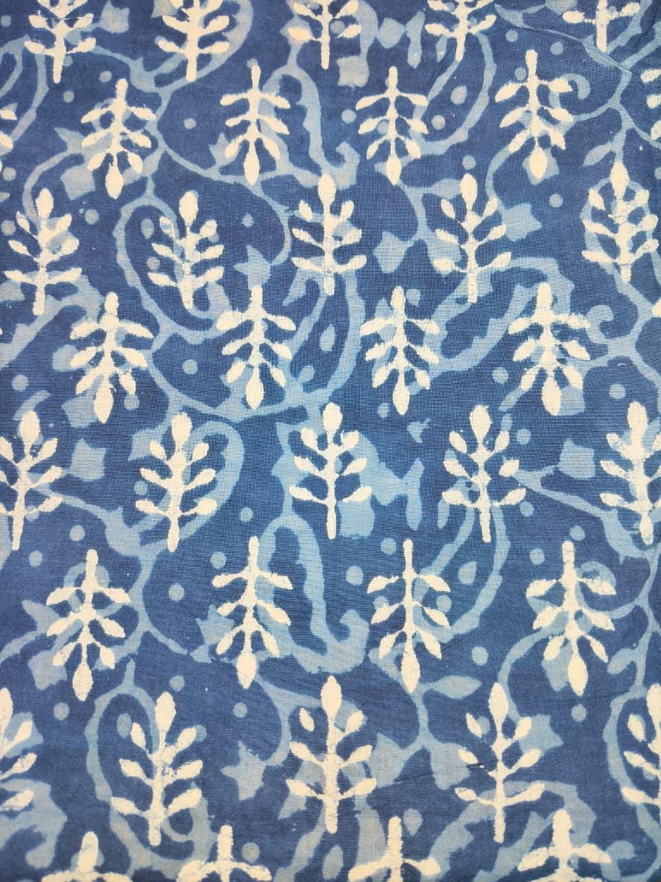 Hand Block Print Cotton Fabric, Floral Indian Fabric By The Yard