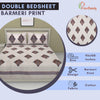 Red Barmeri Traditional Buta Print King Size Double Bed Sheet - Frionkandy