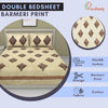 Green Barmeri Traditional Buta Print King Size Double Bed Sheet - Frionkandy