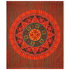Orange Kantha Hand Work 240 TC Cotton Double Bed Sheet With 2 Pillow Covers (AKDB1001) - Frionkandy