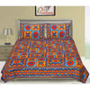 Blue Kantha Hand Work 240 TC Cotton Double Bed Sheet With 2 Pillow Covers (AKDB1004) - Frionkandy