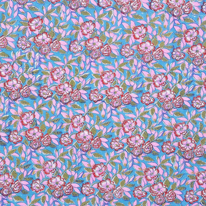 Purple Jaipuri Hand Block Print 240 TC Cotton Super King Size Double Bed Sheet with 2 Pillow Covers (ALDB1001) - Frionkandy