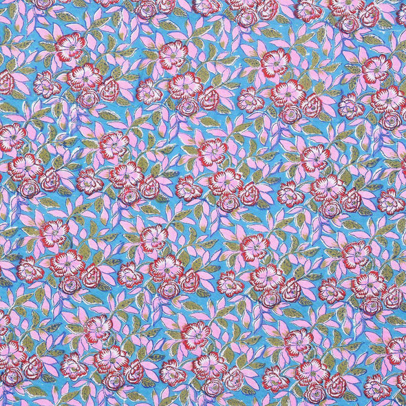 Purple Jaipuri Hand Block Print 240 TC Cotton Super King Size Double Bed Sheet with 2 Pillow Covers (ALDB1001) - Frionkandy
