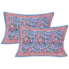 Purple Jaipuri Hand Block Print 240 TC Cotton Super King Size Double Bed Sheet with 2 Pillow Covers (ALDB1001) - Frionkandy
