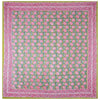 Green Jaipuri Hand Block Print 240 TC Cotton Super King Size Double Bed Sheet with 2 Pillow Covers (ALDB1002) - Frionkandy