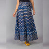 Blue Ethnic Print Maxi Skirt - Frionkandy