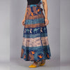 Turquoise Orange Ethnic Print Maxi Skirt - Frionkandy