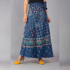 Blue Ethnic Print Maxi Skirt - Frionkandy