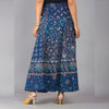 Blue Ethnic Print Maxi Skirt - Frionkandy