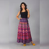 Purple Ethnic Print Maxi Skirt - Frionkandy