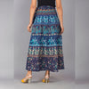 Blue Turquoise Ethnic Print Maxi Skirt - Frionkandy