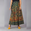 Green Ethnic Print Maxi Skirt - Frionkandy