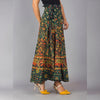 Green Ethnic Print Maxi Skirt - Frionkandy
