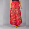 Red Ethnic Print Maxi Skirt - Frionkandy