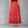 Red Ethnic Print Maxi Skirt - Frionkandy