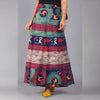 Red Sea Green Ethnic Print Maxi Skirt - Frionkandy