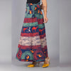 Red Sea Green Ethnic Print Maxi Skirt - Frionkandy