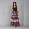 Red Sea Green Ethnic Print Maxi Skirt - Frionkandy