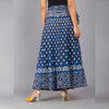 Blue Ethnic Print Maxi Skirt - Frionkandy