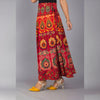 Red Ethnic Print Maxi Skirt - Frionkandy