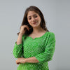 Women's Leheriya Green Flared Rayon Dress - URD1264 - Frionkandy
