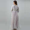 Women's Polka Print White Flared Rayon Dress - URD1267 - Frionkandy