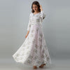 Women's Checkered White Flared Rayon Dress - FrionKandy