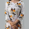 Women's Floral Print White Flared Rayon Dress - URD1281 - Frionkandy