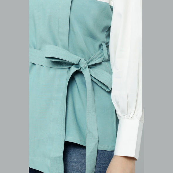 Neo Mint White Flapped Top - Frionkandy