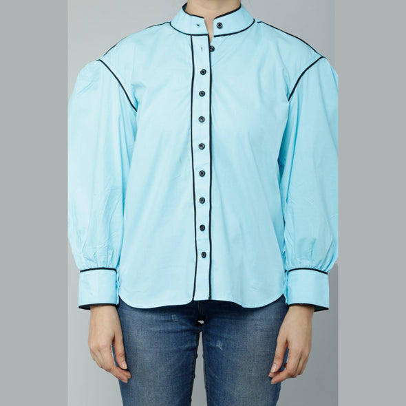 Women's Cotton Modal Solid Shirt Styled Top - FrionKandy