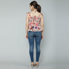 Women's Cotton Modal Floral Print Smocked Peplum Crop Top - FrionKandy