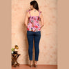 Pink Bird Printed Shirred Top - FrionKandy
