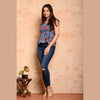 Blue Bird Printed Shirred Top - FrionKandy