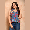 Blue Bird Printed Shirred Top - FrionKandy