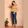 Yellow Bird Printed Shirred Top - FrionKandy