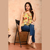 Yellow Bird Printed Shirred Top - FrionKandy