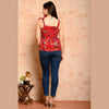 Red Bird Printed Shirred Top - FrionKandy