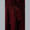 Rayon Maroon Solid Shirt Style Sleeveless Long Top - Frionkandy