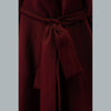 Rayon Maroon Solid Shirt Style Sleeveless Long Top - FrionKandy
