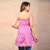 Pink Cotton Floral Print Smocked Top - Frionkandy