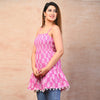Pink Cotton Floral Print Smocked Top - Frionkandy