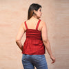 Maroon Rayon Solid Smocked Top - FrionKandy